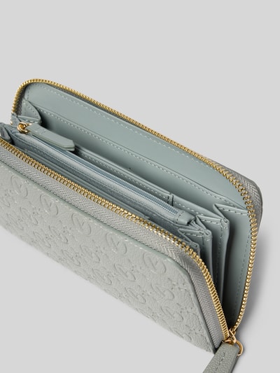 VALENTINO BAGS Portemonnee met all-over reliëflogo, model 'Samba' Lichtgrijs - 3