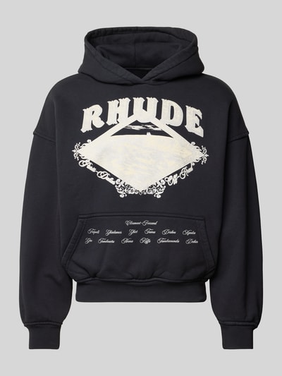 RHUDE Sweatshirt mit großem Frontprint Black 1