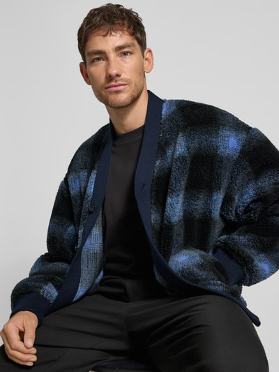 Scotch & Soda Kardigan o kroju regular fit z dekoltem w serek model ‘Polar’ Ciemnoniebieski 3