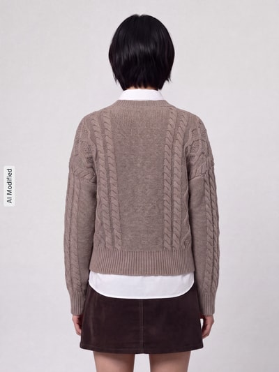 Weekend Max Mara Regular Fit Pullover aus reiner Schurwolle Modell 'ALBEN'                                                                                                                                                                                                                                                                  ' Hellbraun 5