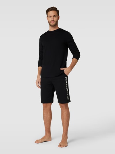 Polo Ralph Lauren Underwear Slim fit sweatshorts met labelstitching, model 'LOOPBACK' Zwart - 1