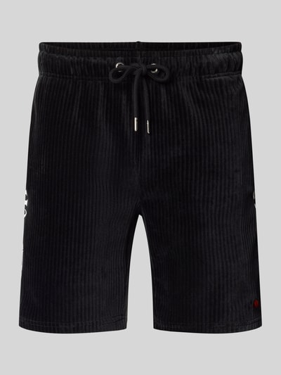 Produktfoto, Shorts aus Cord Modell 'TOMATRO' von Ellesse in Schwarz mit sichtbarer Cordstruktur, elastischem Bund und Tunnelzug, Baumwoll-Mix mit Stretch-Anteil, Regular-Fit, Bundweite 42 cm, Innenbeinlänge 21 cm, Größe M