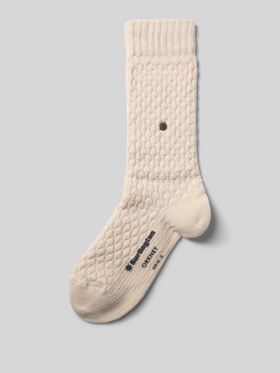 Burlington Socken mit Logo-Applikation Modell 'Orkney' Beige 1