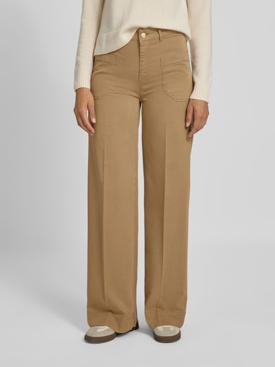 Raffaello Rossi Spodnie z szerokimi nogawkami z mieszanki wiskozy model ‘MIRU’ Camel 4