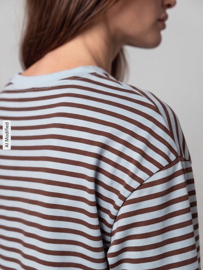 PIECES relaxed fit shirt met lange mouwen van katoenmix model 'ADIE' Blauw - 3