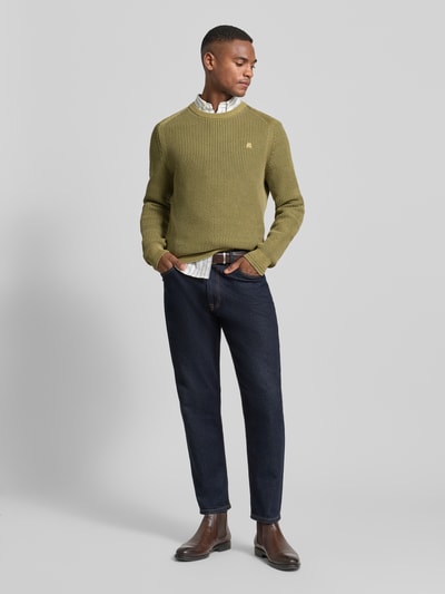 Lerros Regular fit pullover in gebreide look Kaki - 1