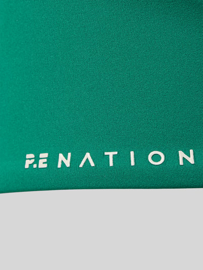 Produktfoto, Slim Fit Sport BH mit Logodetail van P.E Nation van elastische materiaalmix in groene kleur met gladde textuur, dames sport fashion