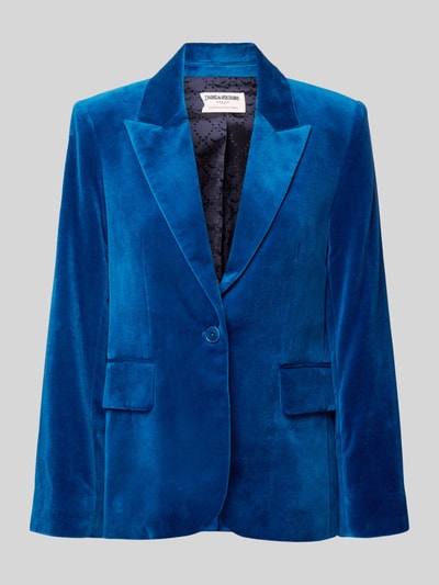 Zadig & Voltaire Blazer met klepzakken, model 'VAVY VELVET' Oceaanblauw - 2