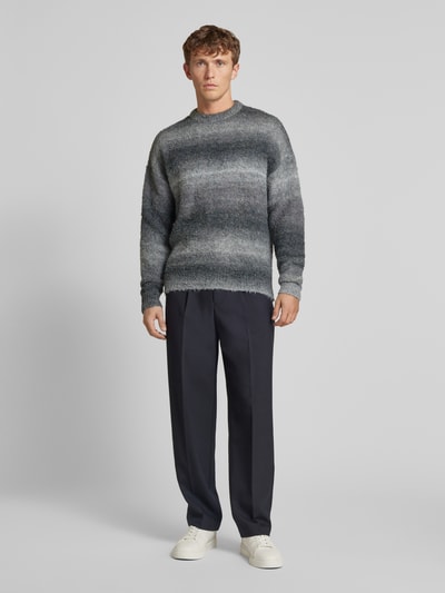 JAKE*S STUDIO MEN Gebreide pullover met extra brede schouders Antraciet - 1