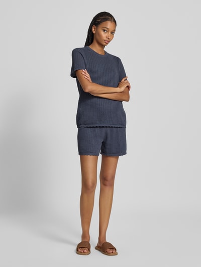 PIECES Szorty z dzianiny o kroju regular fit z czystej bawełny model ‘SCOUT’ Granatowy 1