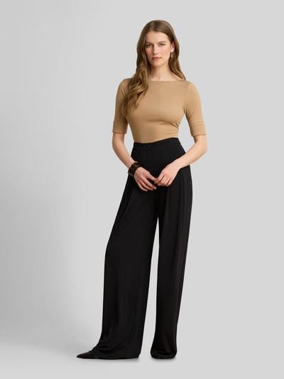 Lauren Ralph Lauren Slim fit t-shirt van katoenmix model 'JUDY' Camel - 1