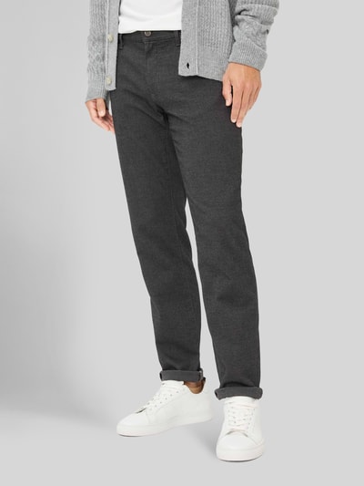 Brax Regular Fit Chino aus Baumwoll-Mix mit Viskose-Anteil Modell 'Wool Look Flex' Anthrazit 4