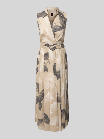 Stefanel Linnen jurk met tailleriem Beige - 2