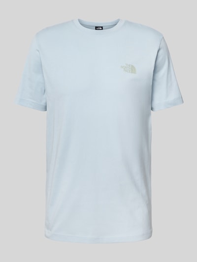 The North Face T-Shirt mit geripptem Rundhalsausschnitt Hellblau 2