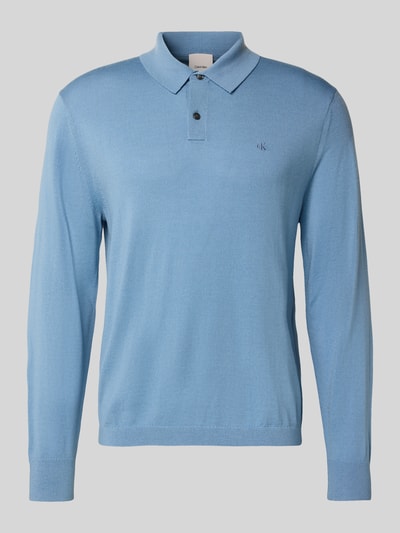 CK Calvin Klein Gebreide pullover met polokraag Hemelsblauw - 2