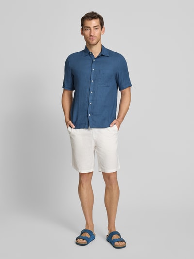 Marc O'Polo Regular Fit Freizeithemd aus reinem Leinen Dunkelblau 1