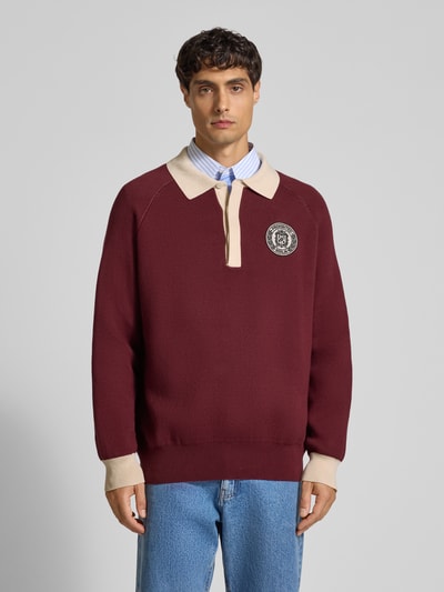 PROHIBITED Gebreide pullover met labeldetail Bordeaux - 4