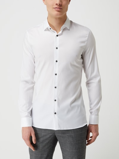 OLYMP No. Six Super Slim Fit Business-Hemd aus Twill Weiss 4