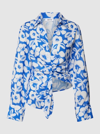 EDITED Blouse met all-over print, model 'Rosina' Koningsblauw - 2