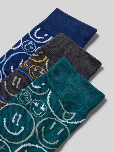 Jack & Jones Sokken met all-over motiefprint in een set van 3 paar, model 'Jacsilas' Flessengroen - 2