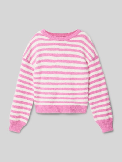 Only Loose Fit Strickpullover mit Rundhalsausschnitt Modell 'NEWPIUMO' Pink 1