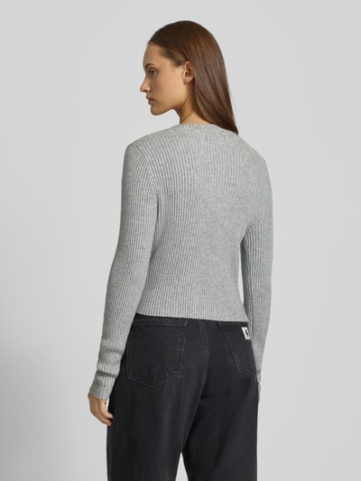 Only Kurtka z dzianiny o kroju regular fit z mieszanki wiskozy model ‘KATIA’ Jasnoszary melanż 5