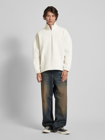 Calvin Klein Jeans Sweatshirt met opstaande kraag, model 'COLORBLOCK' Offwhite - 1