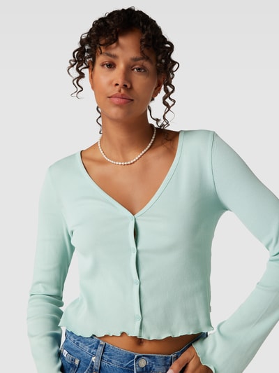 QS by s.Oliver Cardigan in Feinripp-Optik Mint 3