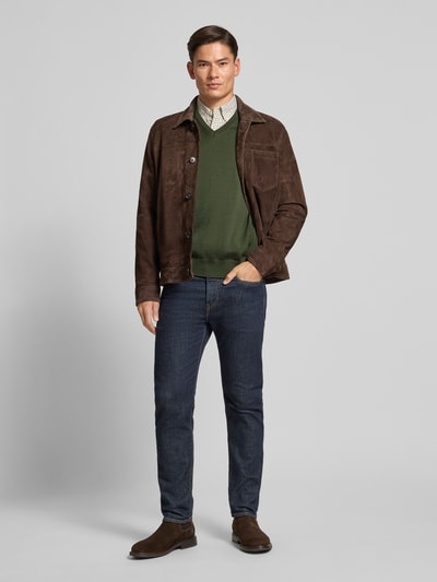 MAERZ Muenchen Gebreide pullover van merinowol Olijfgroen - 1