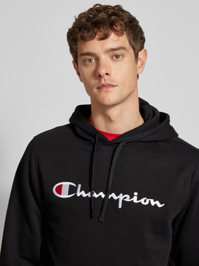 CHAMPION Hoodie mit Label-Stitching Black 3