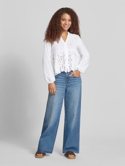ONLY Regular Fit Bluse aus reiner Baumwolle Modell 'DEWINA' Weiss 1