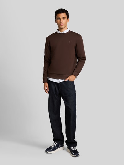 Tom Tailor Denim Regular Fit Sweatshirt aus Baumwoll-Mix Dunkelbraun 1