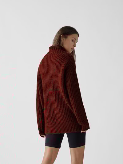 Vanessa Bruno Rollkragenpullover mit Grobstrick-Optik Terrakotta 5