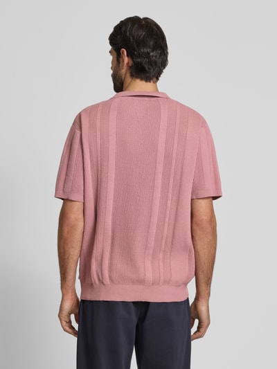 Lindbergh Oversized poloshirt met V-hals Roze - 5