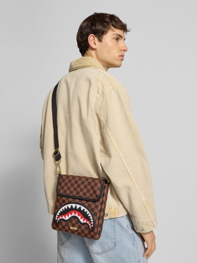Sprayground Handtas met schouderband, model 'SAWTOOTH SHARKS IN PARIS' Donkerbruin - 1