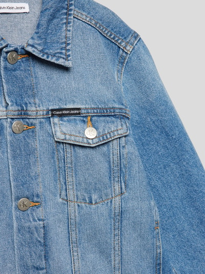Calvin Klein Jeans Kurtka jeansowa z wykładanym kołnierzem model ‘ICONIC’ Jeansowy niebieski 2