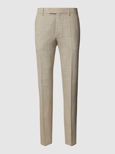 BOSS Regular fit pantalon met wol, model 'Leon' Beige - 2