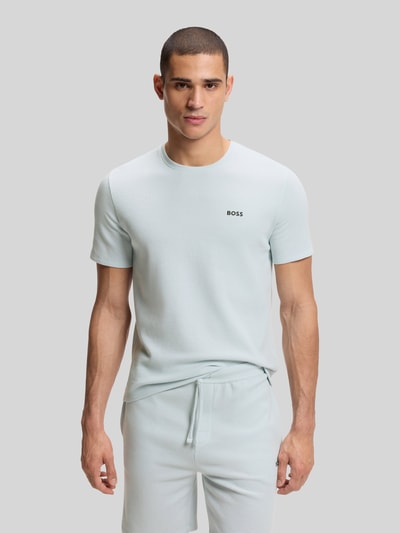 BOSS regular fit T-shirt van katoenmix Lichtblauw - 4