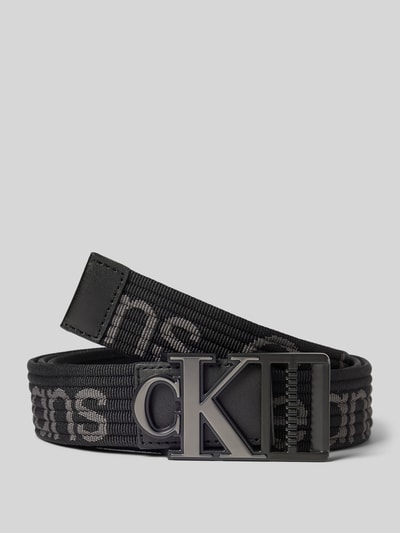 Calvin Klein Jeans Riem met labeldetails, model 'MONOGRAM' Metallic zwart - 1