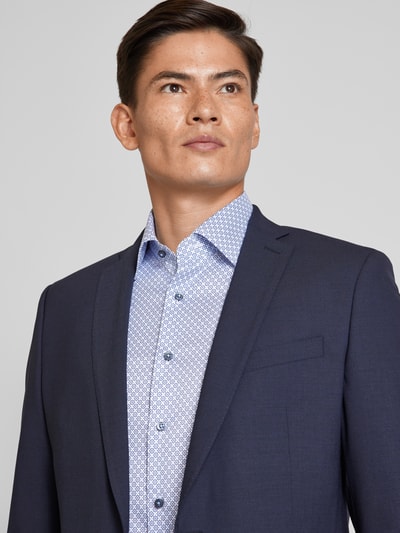 Eterna Slim Fit Slim fit zakelijk overhemd met all-over motief Bleu - 3