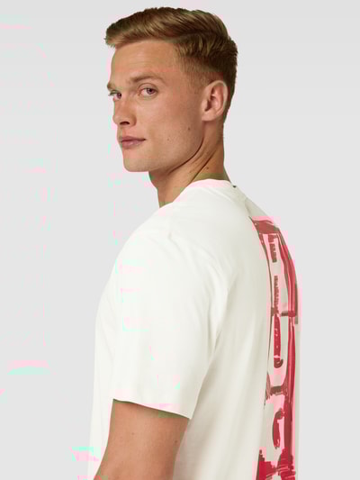 HUGO T-Shirt mit Label-Stitching Modell 'Danden' Offwhite 3