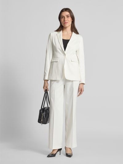 More & More Spodnie materiałowe z prostą nogawką i fakturowanym wzorem Złamany biały 1