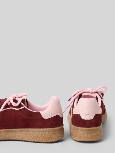 Tamaris Sneakersy niskie ze skóry welurowej w streetwearowym stylu Mocnoróżowy 2