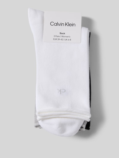 CK Calvin Klein Socken mit Logo-Stitching im 3er-Pack Hellgrau 3
