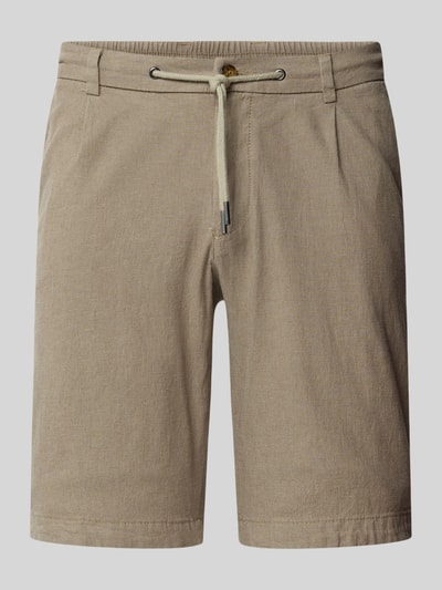 bugatti Slim fit korte broek met tunnelkoord Groen - 2