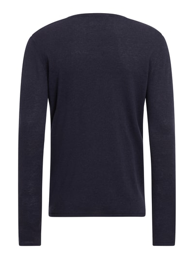 Selected Homme Sweter z bawełną ekologiczną model ‘Rome’ Jeansowy niebieski 3