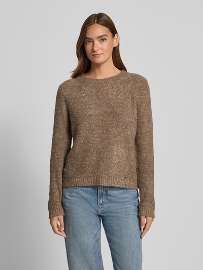More & More Strickpullover mit gerippten Abschlüssen Taupe 4