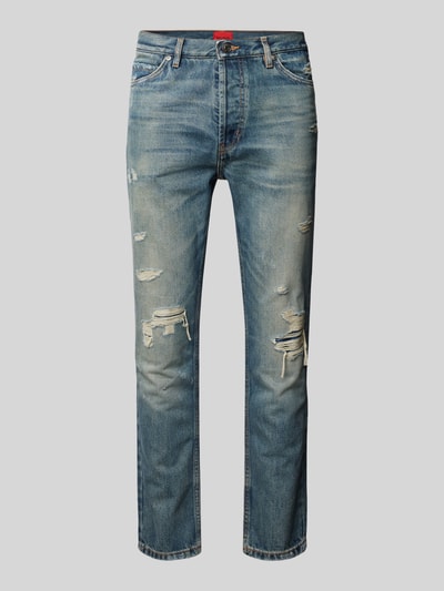 HUGO Straight Leg Jeans im Destroyed-Look Modell 'HUGO 634' Rauchblau 2