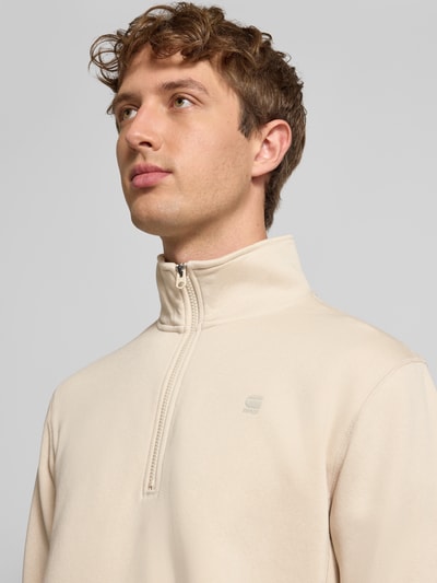 G-Star Raw Sweatshirt mit Troyer-Kragen und Logo-Stitching Offwhite 3