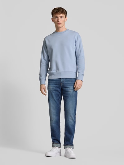 CK Calvin Klein Sweatshirt mit Label-Print Modell 'NANO' Hellblau 1